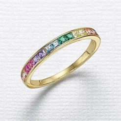 Hot Bague Arc-en-Ciel Rayonnant Bagues