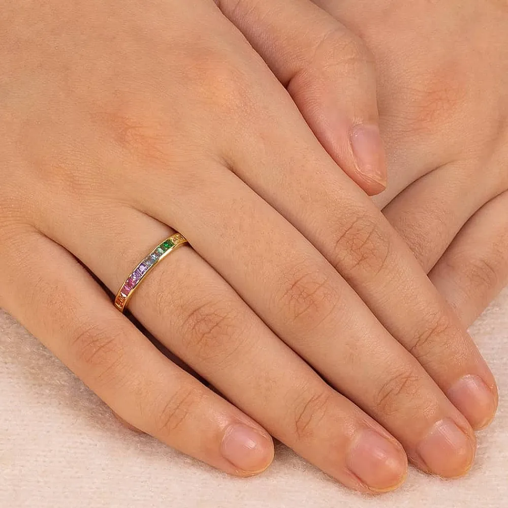 Hot Bague Arc-en-Ciel Rayonnant Bagues