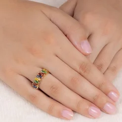 Cheap Bague en Cristal Reflets Arc-en-Ciel Bagues