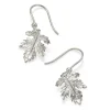 Store Boucles d’oreilles en Argent Feuilles de Longévité Boucles D'oreilles