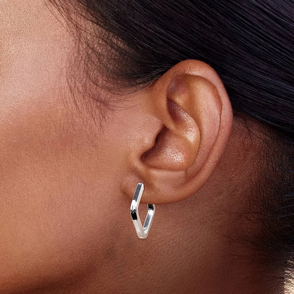 Best Sale Boucles d’oreilles en Argent Finement Encadrées Boucles D'oreilles