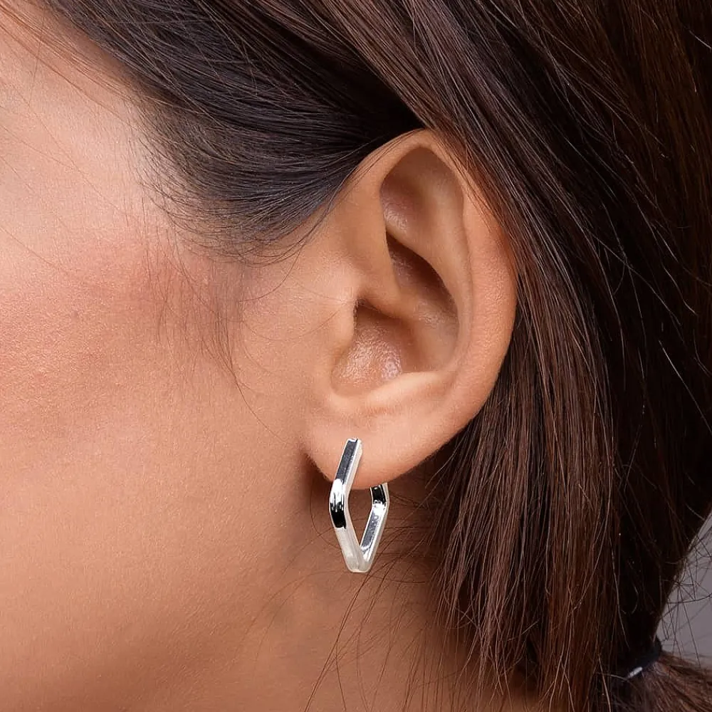 Best Sale Boucles d’oreilles en Argent Finement Encadrées Boucles D'oreilles