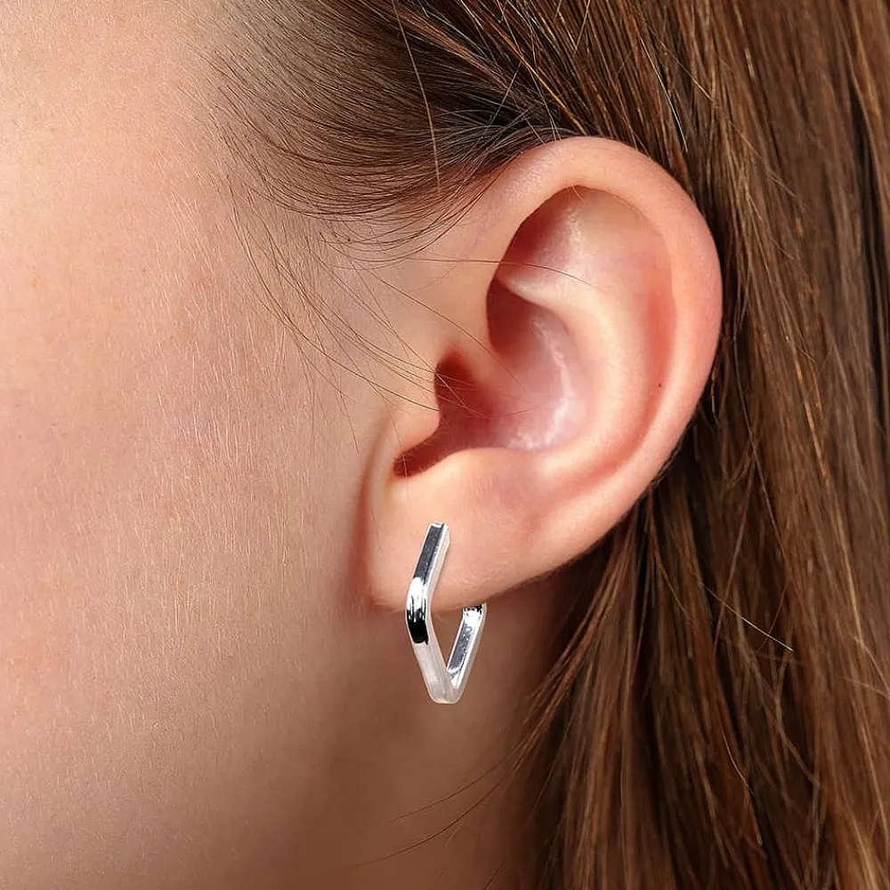 Best Sale Boucles d’oreilles en Argent Finement Encadrées Boucles D'oreilles
