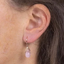 Store Boucles d'oreilles en Quartz Rose Appel du Blush Boucles D'oreilles