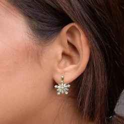 Hot Boucles d’oreilles plaquées Or Célébration Étincelante Boucles D'oreilles