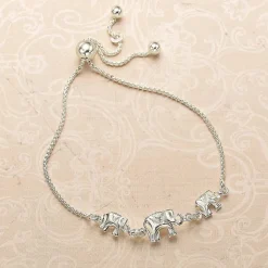 Hot Bracelet Éléphant en Argent Trio de Sagesse Bracelets