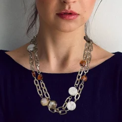 New Collier Cœur de Pierre Colliers Et Pendentifs