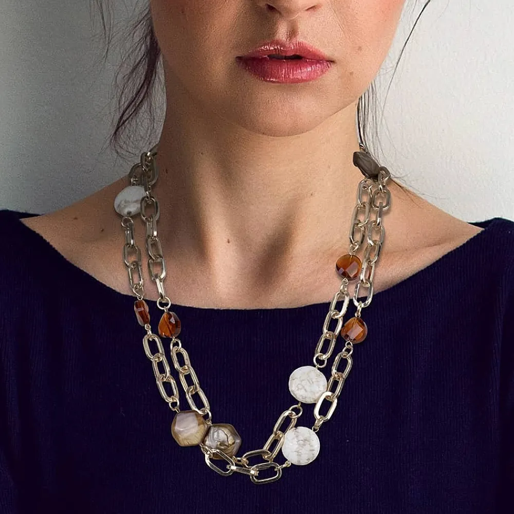 New Collier Cœur de Pierre Colliers Et Pendentifs