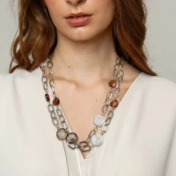 New Collier Cœur de Pierre Colliers Et Pendentifs