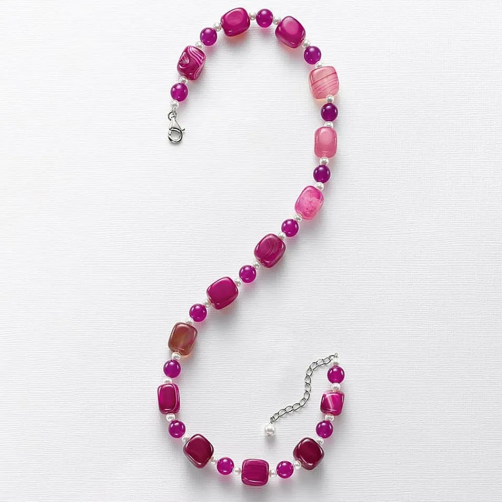Discount Collier d'Agates Jouez Sur les Couleurs Colliers Et Pendentifs
