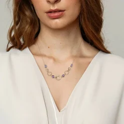 Fashion Collier d’Améthyste Encerclée de Sincérité Colliers Et Pendentifs