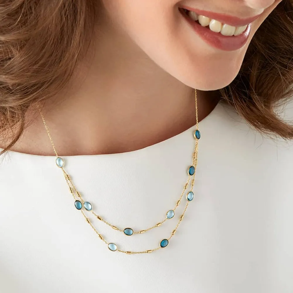 Store Collier de Topaze Nuances de Clarté Colliers Et Pendentifs