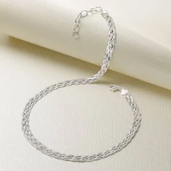 Hot Collier en Argent Murmure Tissé Colliers Et Pendentifs