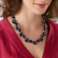 New Collier en Cristal Intrigue Indigo Colliers Et Pendentifs