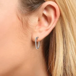 Flash Sale Créoles en Argent Bullée Boucles D'oreilles