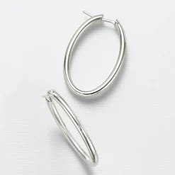 Cheap Créoles en Argent Élégante Perspective Boucles D'oreilles