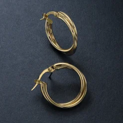 Best Sale Créoles en Or Côte à Côte Boucles D'oreilles