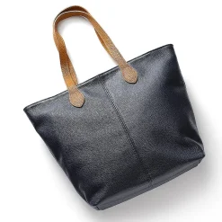 Online Fourre-Tout en Cuir Bleu Marine En Ville Sacs | Sacs À Main