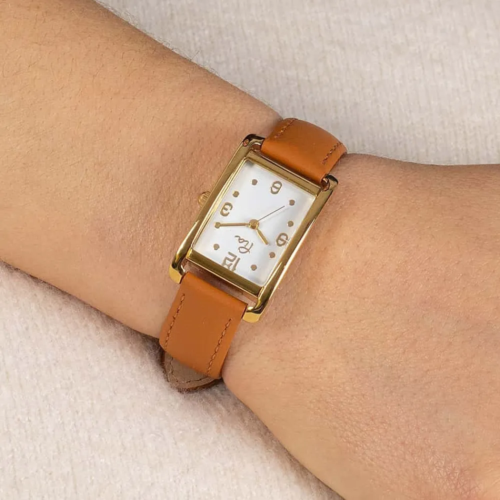 Best Sale Montre en Cuir Fauve Encore et Toujours Montres | Montres