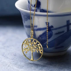 Cheap Pendentif Arbre de Vie en Or Colliers Et Pendentifs