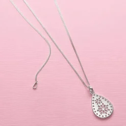Fashion Pendentif en Argent Ponctuation de Pétales Colliers Et Pendentifs