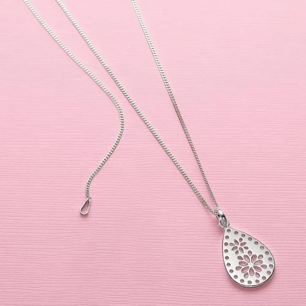 Fashion Pendentif en Argent Ponctuation de Pétales Colliers Et Pendentifs