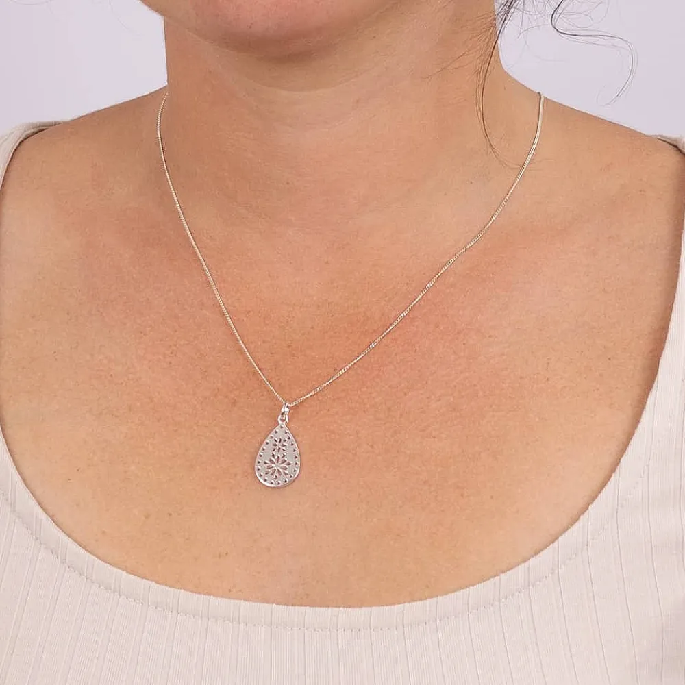 Fashion Pendentif en Argent Ponctuation de Pétales Colliers Et Pendentifs
