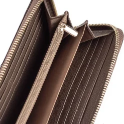 Outlet Portefeuille en Cuir Café Noisette Sacs | Portefeuilles & Porte-monnaie