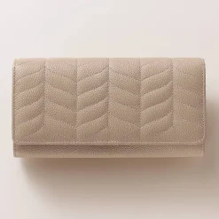 Hot Portefeuille en Cuir Taupe Pureté Neutre Sacs | Portefeuilles & Porte-monnaie