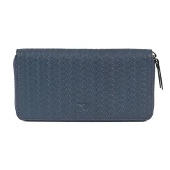 Fashion Portefeuille en Cuir Tissée en Marine Sacs | Portefeuilles & Porte-monnaie