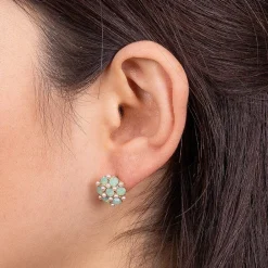 Hot Puces Cristal Éclat d’Écume Boucles D'oreilles