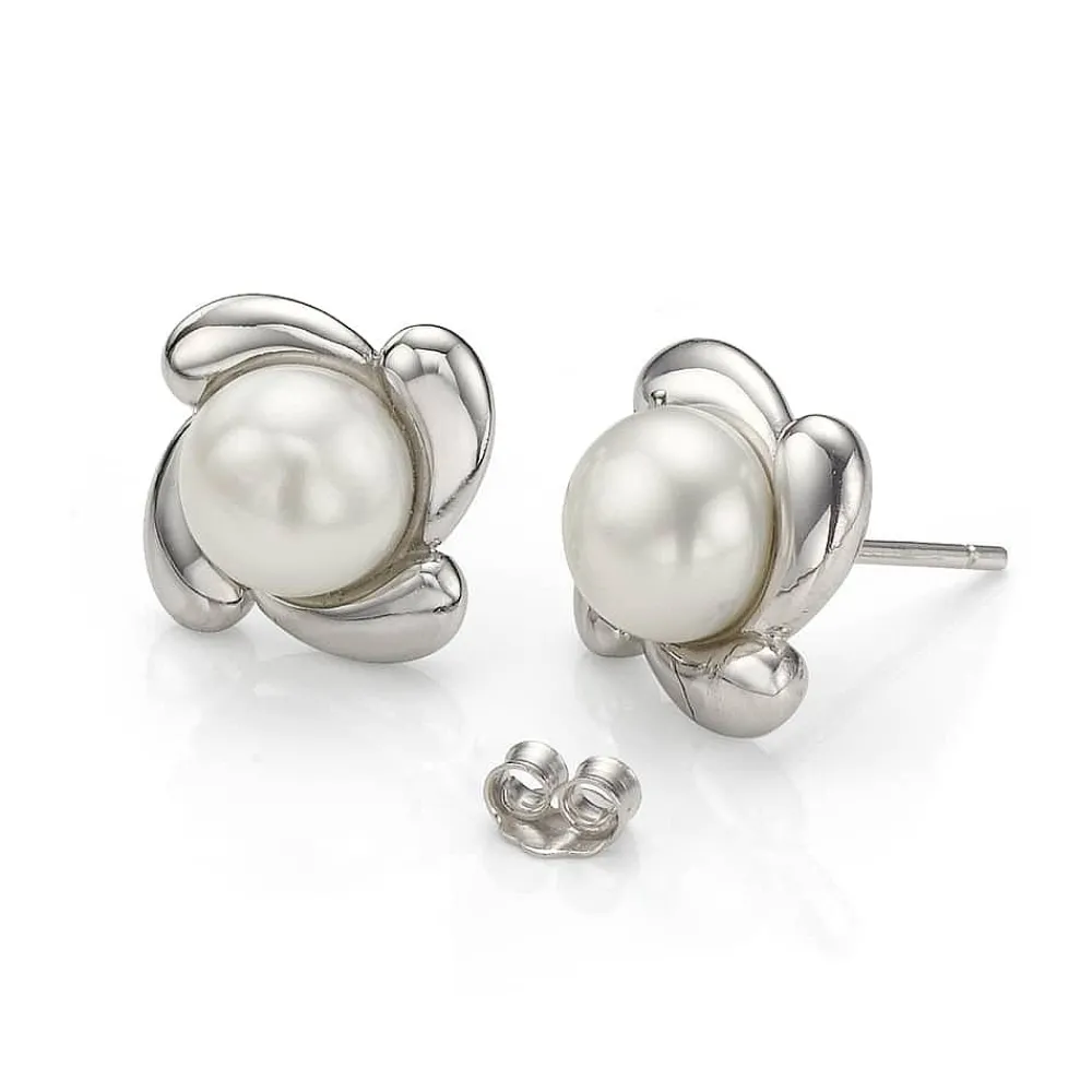 Fashion Puces en Perle Dans un Tourbillon Boucles D'oreilles