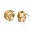 New Puces Ondulations Dorées Boucles D'oreilles