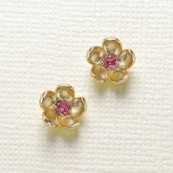 New Puces Ornée de Grenat Boucles D'oreilles