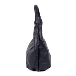 Cheap Sac Bandoulière en Cuir Bleu Marine Pétales Ponctuées Sacs Portés Travers