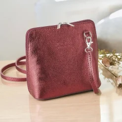 Sale Sac Bandoulière en Cuir Captivez en Canneberge Sacs | Sacs Portés Travers