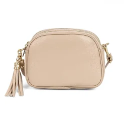 Store Sac Bandoulière en Cuir Café Crème Sacs | Sacs Portés Travers