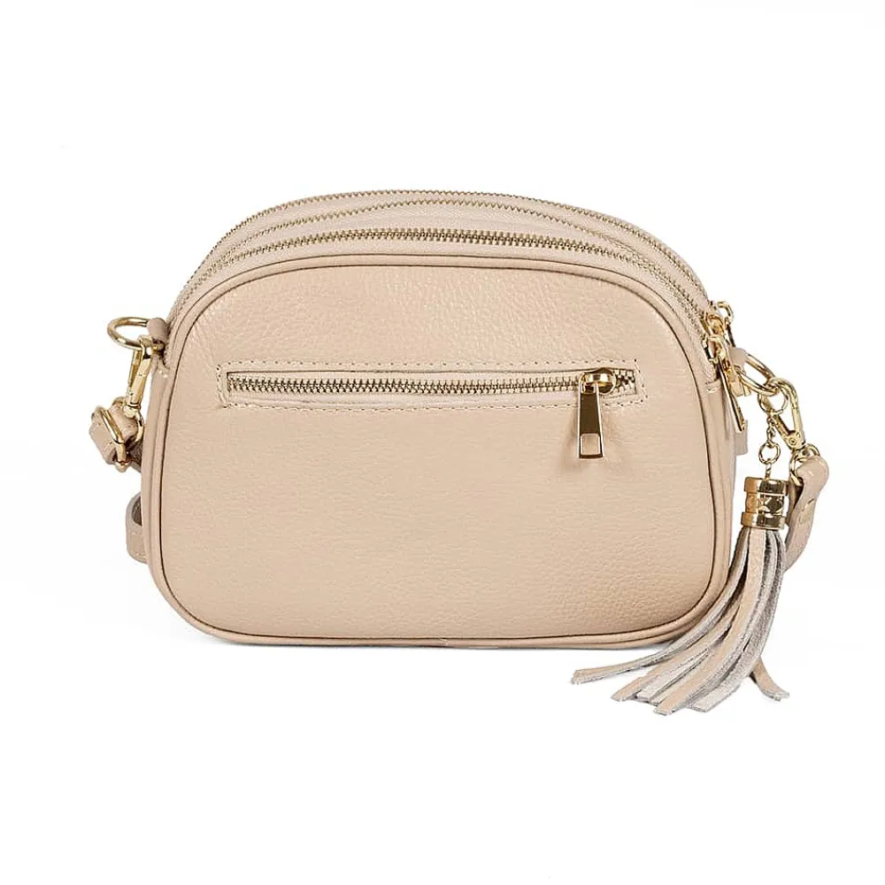 Store Sac Bandoulière en Cuir Café Crème Sacs | Sacs Portés Travers