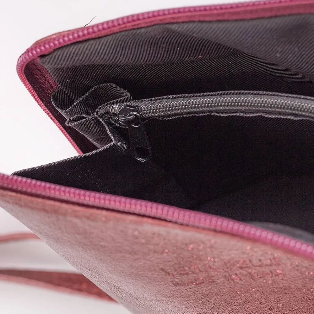Sale Sac Bandoulière en Cuir Captivez en Canneberge Sacs | Sacs Portés Travers