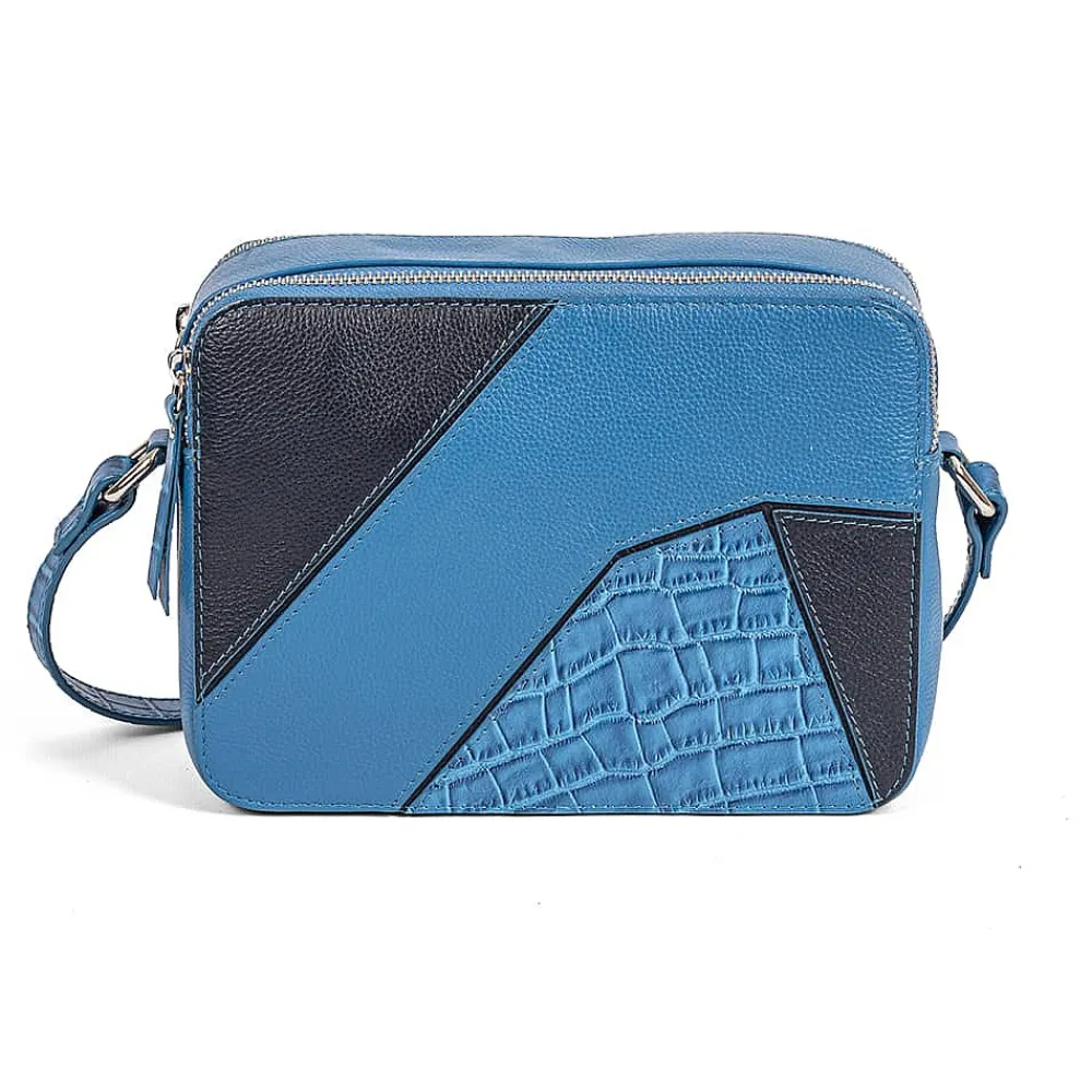 New Sac Bandoulière en Cuir Commence par Bleu Sacs Portés Travers