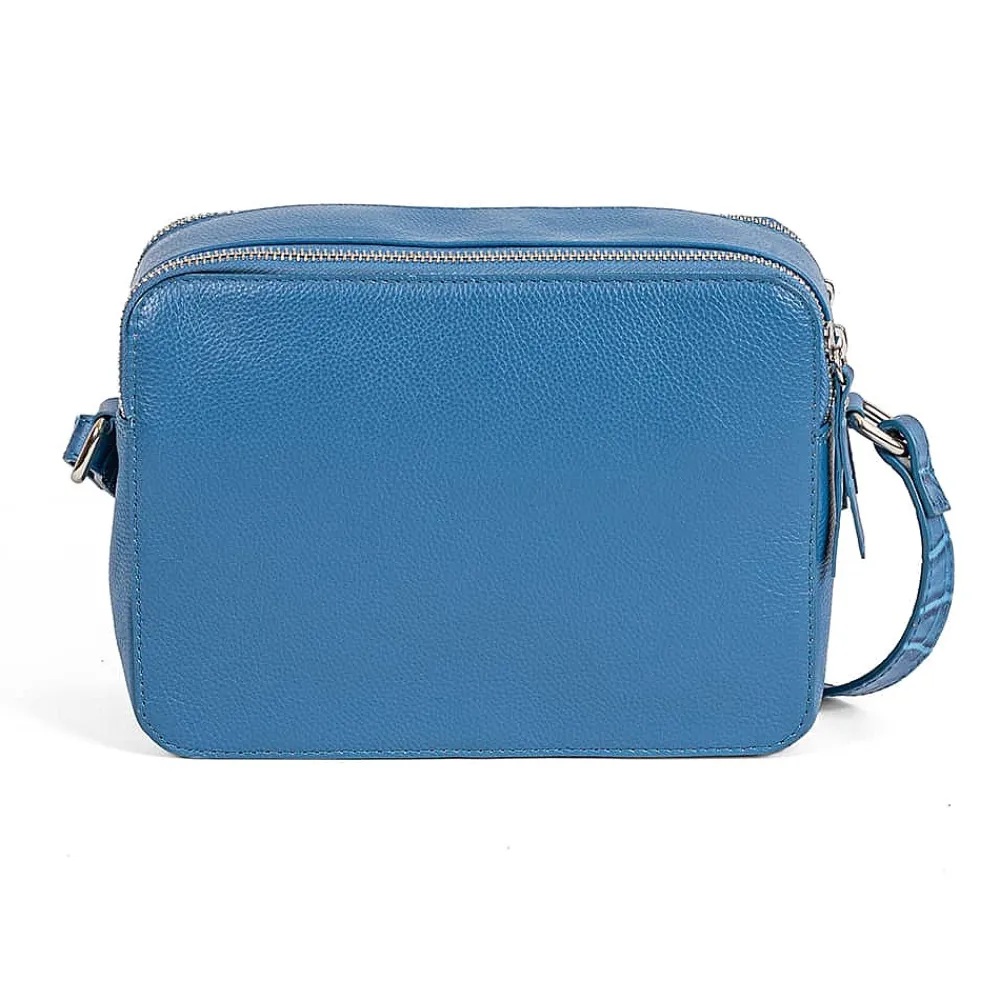 New Sac Bandoulière en Cuir Commence par Bleu Sacs Portés Travers
