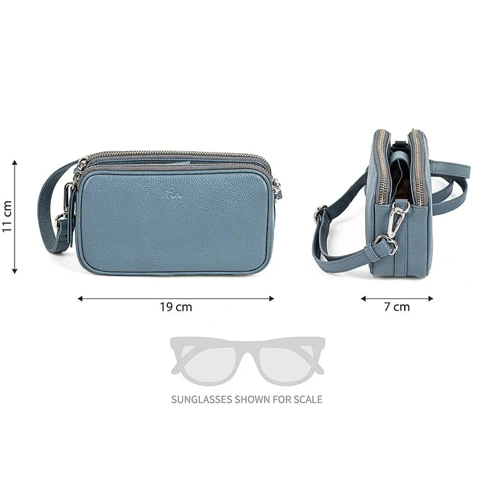 New Sac en Cuir Bleu Denim L’Aventure Vous Attend Sacs Portés Travers