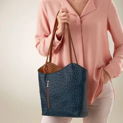 Online Sac en Cuir Bleu Marine Ouverte au Changement Sacs | Sacs À Main