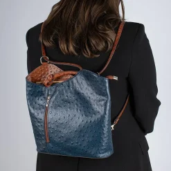 Online Sac en Cuir Bleu Marine Ouverte au Changement Sacs | Sacs À Main