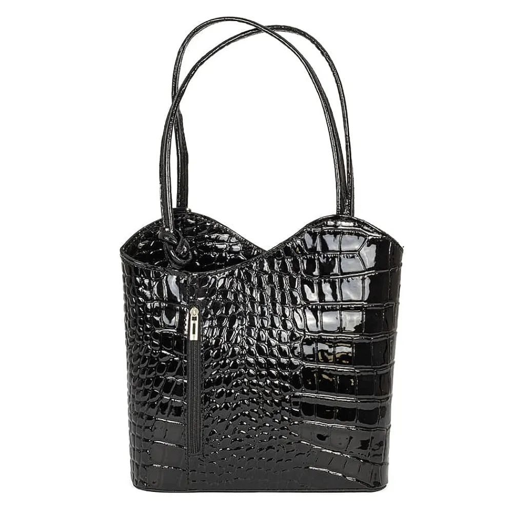 Fashion Sac en Cuir Ébène en Avant Sacs | Sacs À Main