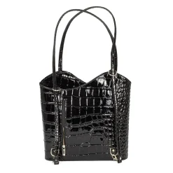 Fashion Sac en Cuir Ébène en Avant Sacs | Sacs À Main