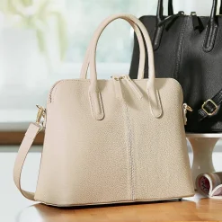 Online Sac en Cuir Écru C'est une Dame Sacs | Sacs À Main