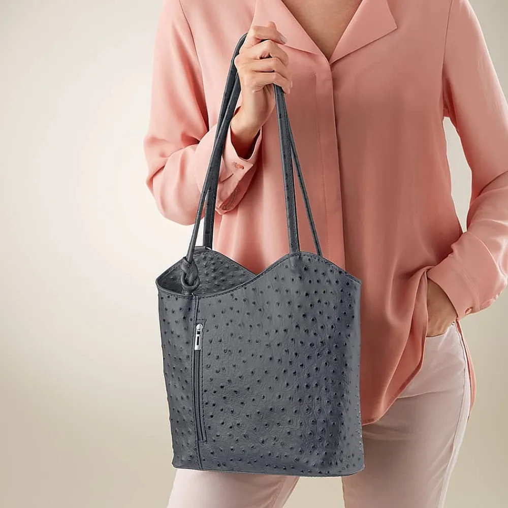 New Sac en Cuir Gris Élégamment Gaufrés Sacs | Sacs À Main