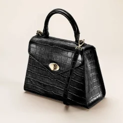 Online Sac en Cuir Noir Élégante Intention Sacs | Sacs À Main