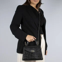 Online Sac en Cuir Noir Élégante Intention Sacs | Sacs À Main